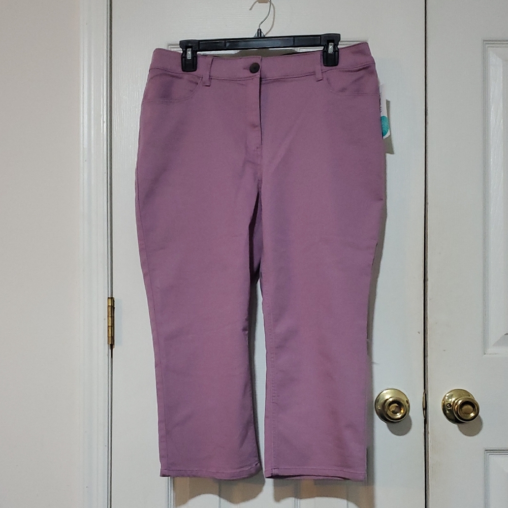 NWT - Violets & Roses Cropped Skinny Pants
